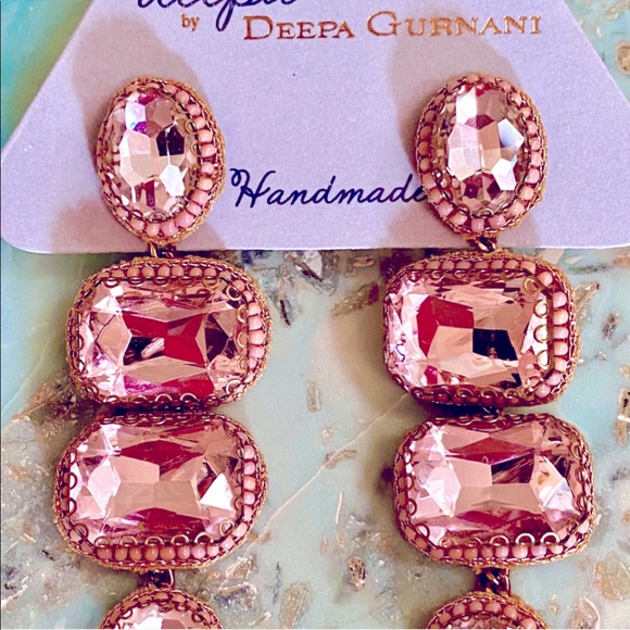 🌺🎉HP🎉🌺 NWT Deepa Gurnani Beaded Crystal Chandeliers - Picture 13 of 15